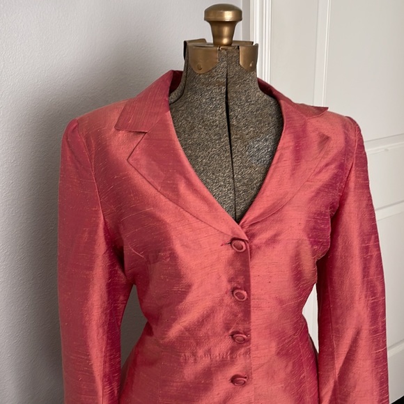 PAULE VASSEUR PARIS | 2 pc. Jacket Blazer Skirt Suit Set | 100% Silk - Picture 2 of 12
